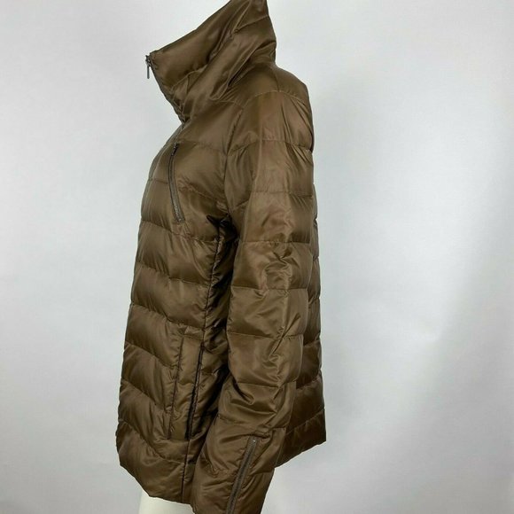 Eileen Fisher‎ Parka Funnel Neck Down Long Sleeve Jacket Pockets Zippers Women M - Picture 4 of 11